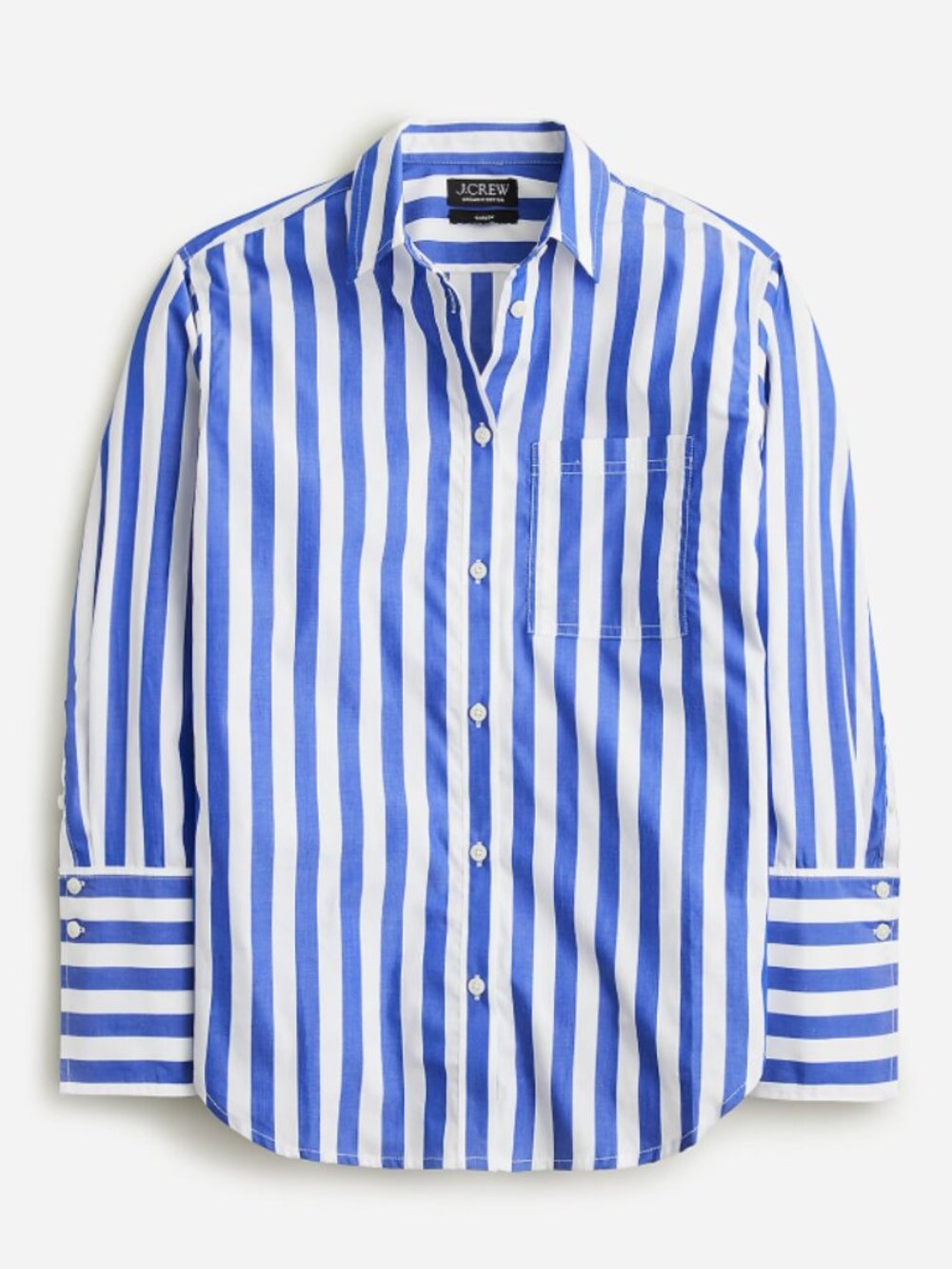 J. Crew Garçon Cotton Modal Voile Shirt Stripe Button-Down Preppy Career Sz 10
